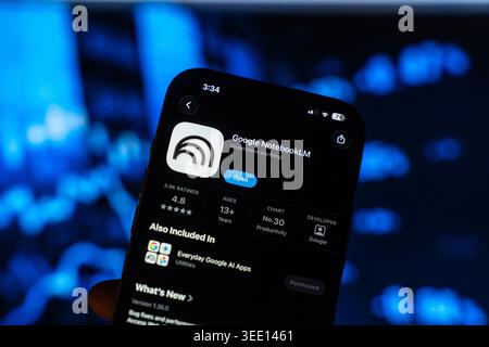 NotebookLM AI logo is displayed on the screen of a smartphone, in Bangalore, India, on May 11, 2026 Stock Photo