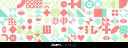 Abstract geometric pattern. Modern poster design. Neo geometric style. Vector illustration Stock Vector