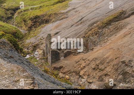 The remains of the derelict Great Snaefell Mine near Agneash, Garff, Isle of Man Stock Photo