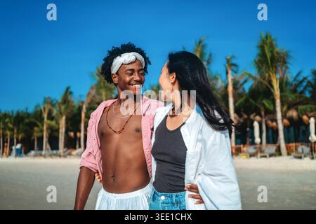 Couple enjoying travel, creating unforgettable memories through their passion for travel photography Stock Photo