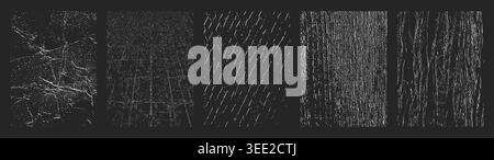 Set of Distressed Organic Grunge Overlay Textures. Stock Vector