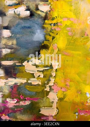Mixing oil paints on palette Stock Photo