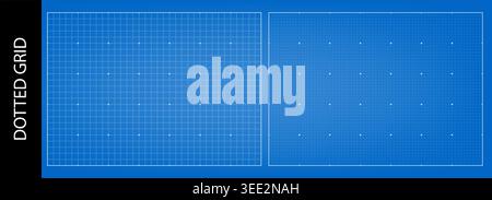 Blue pattern paper overlay, digital line texture of vector graphics. Grid drawing bg and blueprint scan point graph, HUD element. Cybermat effect Stock Vector