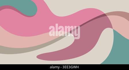 Trendy Design Template with Colourful Fluid and Liquid Shapes. Abstract wave background Stock Vector