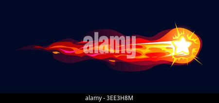 Gun fire trail game effect of laser energy flame Stock Vector