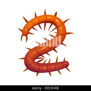 Cartoon insects font centipede caterpillar type Stock Vector