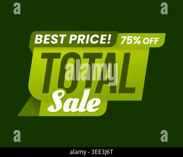 Vegan food green sale offer tag, discount label Stock Vector