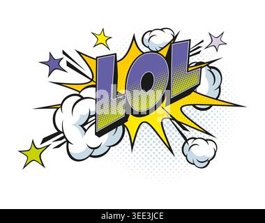 Lol comic pop art effect speech bubble Stock Vector