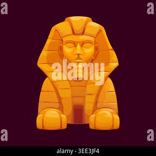 Ancient Egypt sphinx icon, Egyptian statue Stock Vector