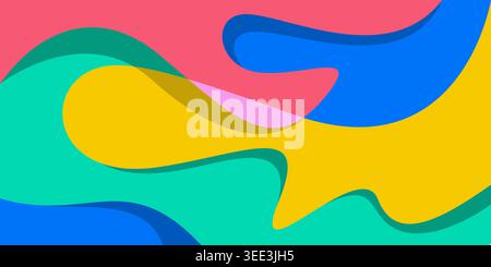 Colorful liquid fluid background. Poster Fluid Abstract Design Vector Stock Vector