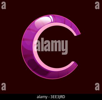Barbecue cartoon font, BBQ letter C typeface Stock Vector