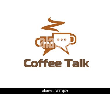 Coffee or tea talk cup icon, communication chat Stock Vector