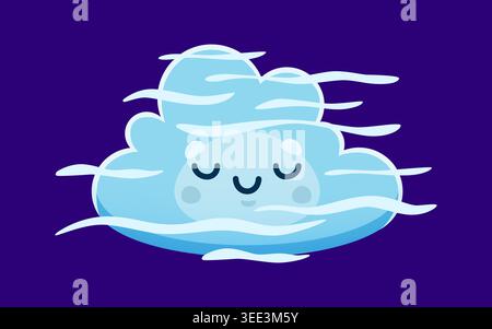 Cartoon funny weather fog character Stock Vector