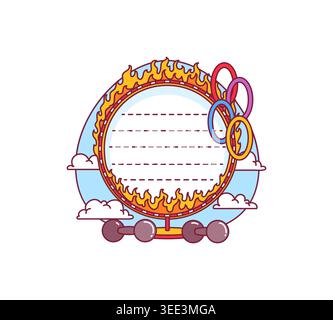 Kids memo note, circus show frame message sticker Stock Vector