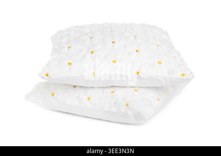 Color cushions with floral pattern isolated on white Stock Photo