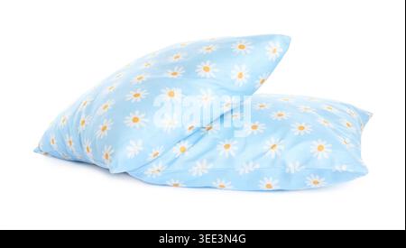 Color cushions with floral pattern isolated on white Stock Photo