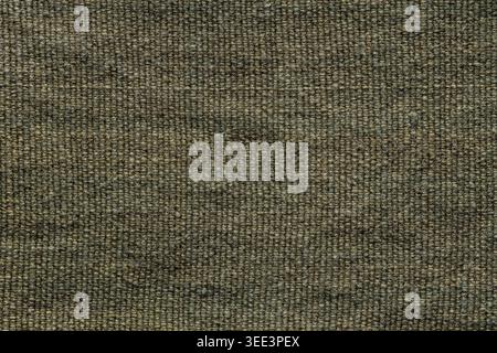 Dark olive green burlap fabric texture background with coarse woven weave for rustic military backdrop Stock Photo