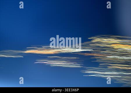 Abstract of lines of light on blue background Stock Photo