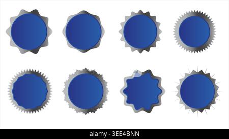 Collection of blank vintage award badges for custom certificates, quality labels, and price tags Stock Vector