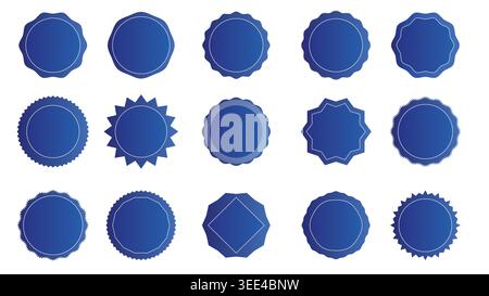 Set of blank vintage stickers for custom certificates, quality labels, and price tags Stock Vector