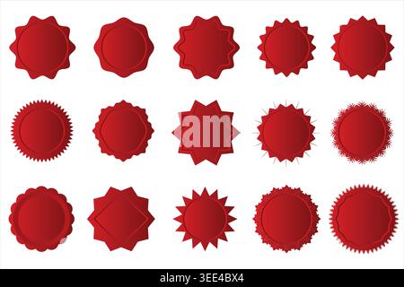 Set of red vector sale stickers and labels. Stock Vector