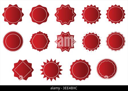 Set of red vector sale stickers and labels. Stock Vector