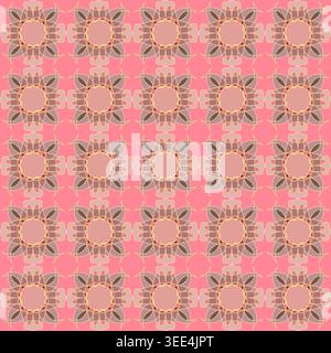 Seamless geometric abstract pattern in bright pink tones Stock Vector