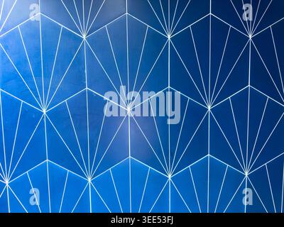 A view of an abstract hexagonal tile wall, as a background. Stock Photo