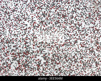 A view of small abstract ceramic tile on a wall, as a background. Stock Photo