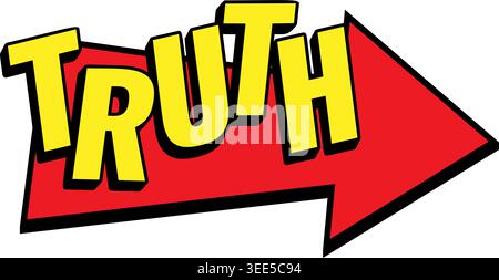TRUTH Comic Book Pop Art Arrow Banner Graphic Stock Vector