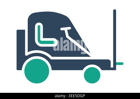 Forklift solid icon. Industrial forklift icon, symbolizing warehouse operations, heavy lifting, pallet handling, and internal logistics equipment Stock Vector