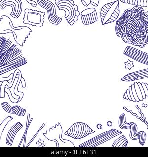 Pasta sketch frame Stock Vector