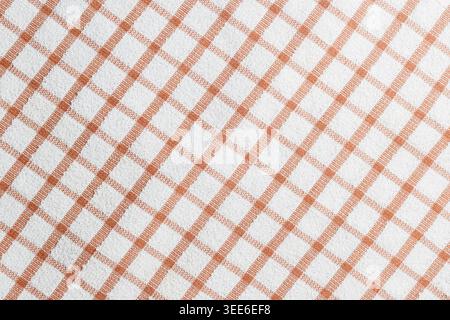 Brown and White Gingham Pattern Fabric. Fabric Pattern Background. Close-up textile material. Texture Background. . High quality photo Stock Photo
