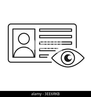 Identity verification card with eye icon vector. Ideal for security software interfaces and privacy web design. Stock Vector