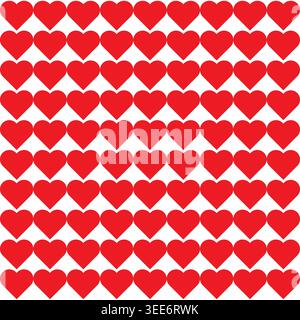 Red heart shape seamless pattern vector. Great choice for romantic wedding invitations and valentines day gift wrapping. Stock Vector