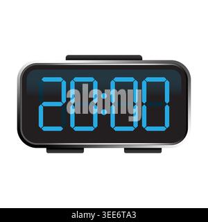 Digital alarm clock showing thirteen hundred hours vector. Perfect for time management apps and schedule user interface. Stock Vector
