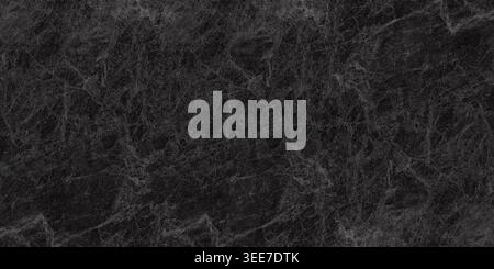 Old black marble wide texture. Abstract dark gloomy grunge fine textured widescreen background Stock Photo