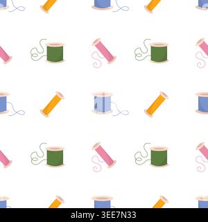 Colorful Thread Spools and Sewing Stock Vector