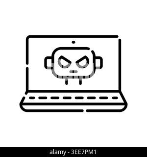 botnet color line icon. Vector isolated element. Editable stroke. Stock Vector