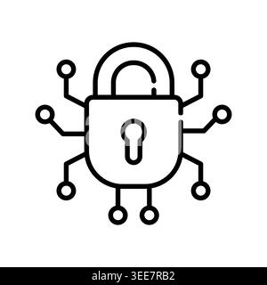 lock color line icon. Vector isolated element. Editable stroke. Stock Vector