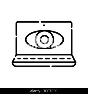 spyware color line icon. Vector isolated element. Editable stroke. Stock Vector