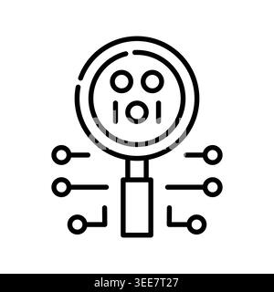 virus scan color line icon. Vector isolated element. Editable stroke. Stock Vector