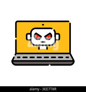 botnet color line icon. Vector isolated element. Editable stroke. Stock Vector