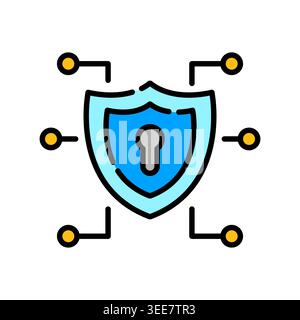 encryption color line icon. Vector isolated element. Editable stroke. Stock Vector
