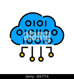 data color line icon. Vector isolated element. Editable stroke. Stock Vector