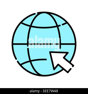 network color line icon. Vector isolated element. Editable stroke. Stock Vector