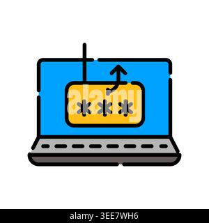 phishing color line icon. Vector isolated element. Editable stroke. Stock Vector