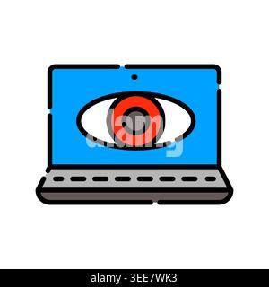 spyware color line icon. Vector isolated element. Editable stroke. Stock Vector