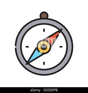 compass color line icon. Vector isolated element. Editable stroke. Stock Vector