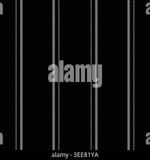 Cother pattern background stripe, setting vertical vector lines. Fessy texture fabric seamless textile in black and white colors palette. Stock Vector